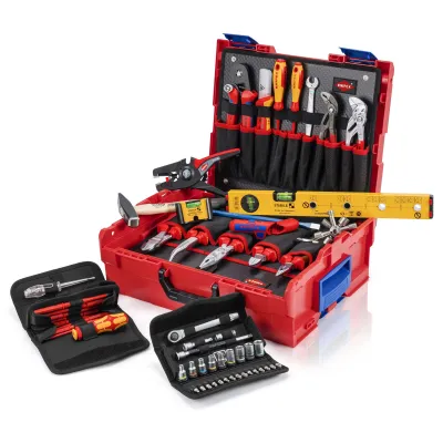 Knipex Werkzeugkoffer 00 21 19 LB E | L-BOXX Elektro | 65-tlg. Elektriker-Set | VDE geprüft | ABS | mehrfarbig