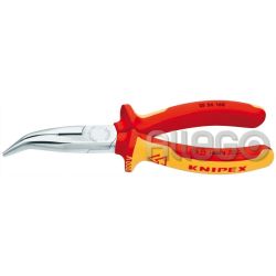 Knipex 2526160 VDE Flachrundzange mit Schneide, gebogen