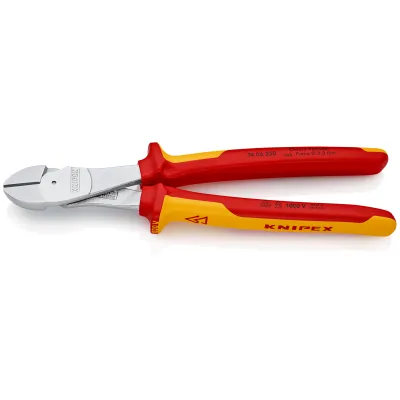 KNIPEX Kraft-Seitenschneider 74 06 250 VDE | 1000V isoliert | 250mm | verchromt | 2K-Griff rot/gelb