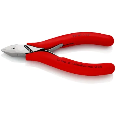 KNIPEX Elektronik-Seitenschneider 77 41 115 | 115mm | poliert | schlanker Kopf | Kunststoffhüllen