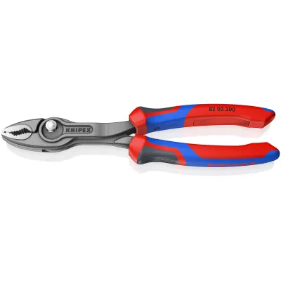 KNIPEX TwinGrip Frontgreifzange 82 02 200 | Wasserpumpenzange | 200 mm | 5-fach verstellbar | Dreikomponenten-Griff
