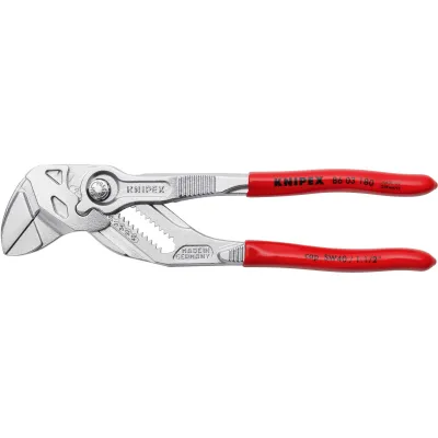 KNIPEX Zangenschlüssel 86 03 180 | 180 mm | bis 40 mm Schlüsselweite | Chrom-Vanadin | glatte Backen | Kunststoffgriff