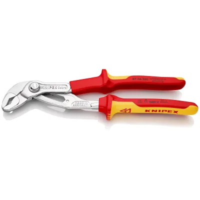 KNIPEX Wasserpumpenzange Cobra VDE 1000V | 250mm | isoliert | 2-Komponenten-Griff | verchromt | Feinverstellung