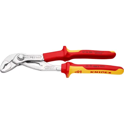 KNIPEX Wasserpumpenzange Cobra VDE 1000V | 250mm | isoliert | 2-Komponenten-Griff | verchromt | Feinverstellung