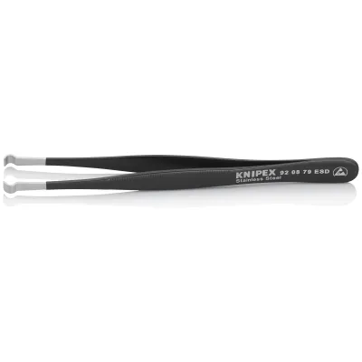 KNIPEX Pinzette 92 08 79 ESD | Präzisionspinzette für Elektronik | 122mm gerade | antimagnetisch | schwarz