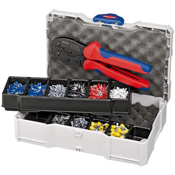 KNIPEX Crimpzangenset 97 90 23 | PreciForce 97 52 38 | Aderendhülsen 0,25–6 mm² | MINI-Systainer