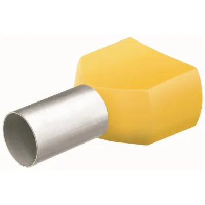 KNIPEX Twin-Aderendhülsen 97 99 376 | Zwillings-Aderendhülse 2x6mm² | Polypropylen | verzinnt | 50 Stück | Gelb