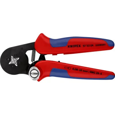 KNIPEX Aderendhülsen-Presszange 97 53 04 SB | selbsteinstellend | 0,08–16 mm² | 180 mm | Vierkantpressung