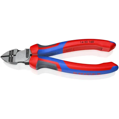 KNIPEX Abisolier-Seitenschneider 14 22 160 | 160 mm | Präzisions-Abisolierlöcher 1,5/2,5 mm² | Kraftgelenk