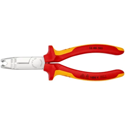 KNIPEX Abmantelungszange 13 46 165 VDE 1000V | 165mm | Seitenschneider | 2K-Griff | 8-13mm | rot/gelb