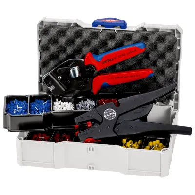 KNIPEX Crimp-Set 97 90 16 | Crimpzange & Abisolierzange | Aderendhülsen | TANOS MINI-systainer