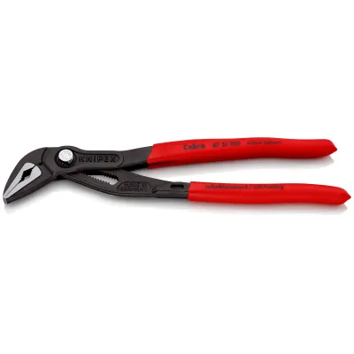 KNIPEX Wasserpumpenzange 87 51 250 SB Cobra ES | 250mm | schlanke Bauform | spitze Backen | Frontgreif-Verzahnung