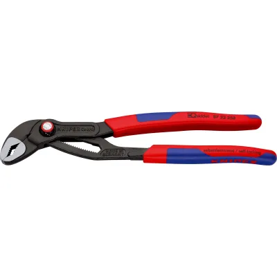 KNIPEX Wasserpumpenzange 87 22 250 Cobra QuickSet | 250 mm | 2-Komponenten-Griff | Schnellverstellung | bis 50 mm Rohre