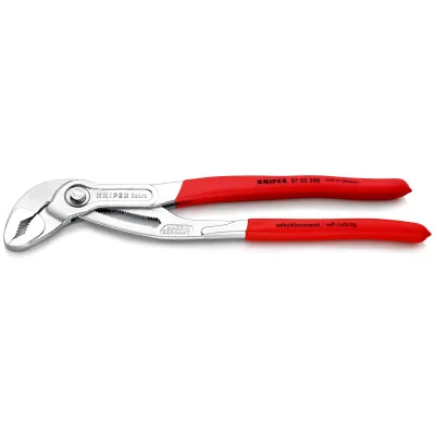 KNIPEX Wasserpumpenzange 87 03 300 | Cobra | 300 mm | Durchsteckgelenk | 30 Einstellpositionen | 70 mm Kapazität