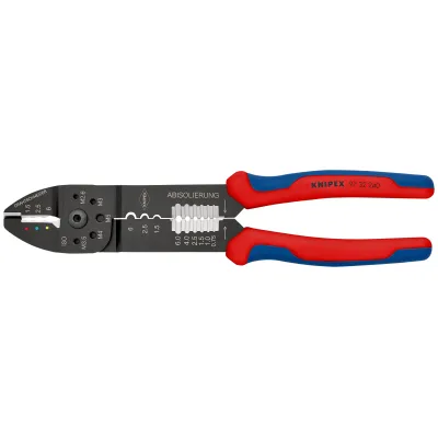 KNIPEX Crimpzange 97 32 240 | Presszange für isolierte/unisolierte Kabelschuhe | 0,5–6 mm² | 240 mm | Multicolor