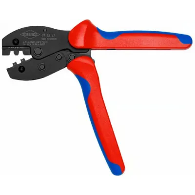 KNIPEX Crimpzange PreciForce 97 52 42 SB | MC4 / EVO2 Verbinder | 220mm | Präzisionseinsätze | ergonomisch | Solar