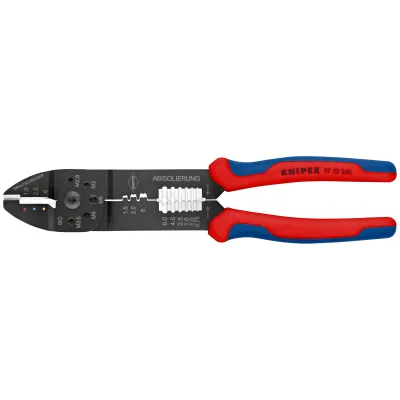 KNIPEX Crimpzange 97 22 240 | Kabelschuhe & Verbinder crimpen | 0,5–6 mm² | 240 mm | mechanisch | schwarz