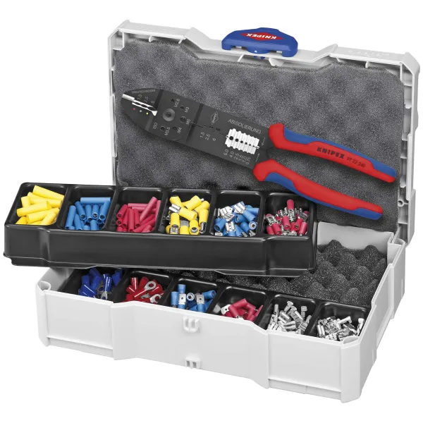 KNIPEX Crimpzangenset 97 90 25 | Crimpzange mit Kabelverbinder | im TANOS MINI-systainer | 0,5–6 mm² | Mehrfarbig