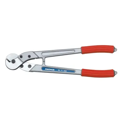 KNIPEX Drahtseil- und Kabelschere 95 71 445 | 445mm | für Cu- & Al-Kabel, Drahtseile | hohe Schneidleistung | poliert