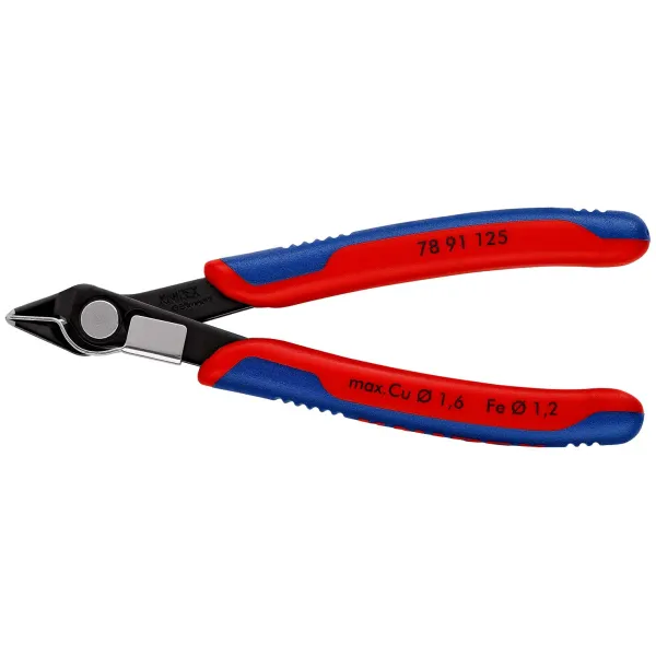 KNIPEX Präzisions-Seitenschneider 78 91 125 | Electronic Super Knips | 125 mm | Drahtklemme | brüniert | für Elektronik