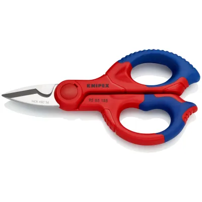 KNIPEX Elektrikerschere 95 05 155 SB | Universalschere 155 mm | Präzisionsschliff | Edelstahl | mit Gürteltasche