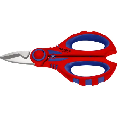 KNIPEX Elektrikerschere 95 05 10 SB | Präzisionsschliff | Mikroverzahnung | Crimpstelle 6mm² | rostfrei | Gürteltasche