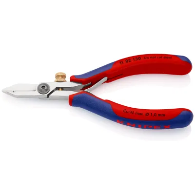 KNIPEX Elektronik-Abisolierschere 11 82 130 | Abisolieren & Schneiden | für 0,03–1,0 mm Ø | 140 mm | spiegelpoliert