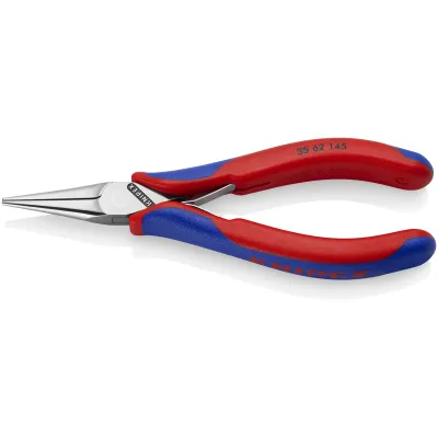 KNIPEX Elektronik-Greifzange 35 62 145 | Präzisionszange | 145 mm | flach-runde Backen | 2K-Griff | spiegelpoliert