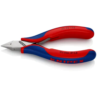 KNIPEX Elektronik-Seitenschneider 77 72 115 | Präzisionszange | spitzer Mini-Kopf | 115 mm | spiegelpoliert