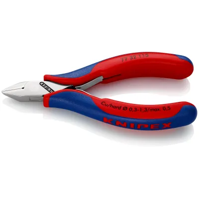 KNIPEX Elektronik-Seitenschneider 77 32 115 | spitz | 115 mm | spiegelpoliert | feine Arbeiten | Kunststoff-Griffhüllen