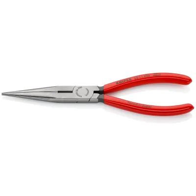 KNIPEX Flachrundzange 26 11 200 | mit Schneide | 200 mm | lange spitze Backen | für harten Draht | kunststoffbeschichtet