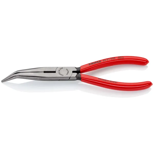 KNIPEX Flachrundzange 26 21 200 | 200mm | mit Schneide | Präzisionsspitzen | für harten Draht | Kunststoffgriff