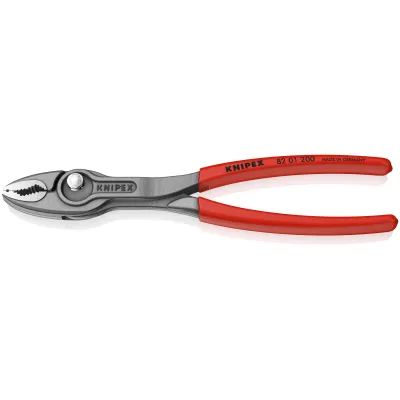 KNIPEX Frontgreifzange TwinGrip 82 01 200 | Kombizange 200 mm | 5-fach verstellbar | max. 22 mm | Kunststoffgriff