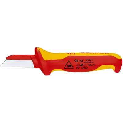 KNIPEX Kabelmesser 98 54 | 190 mm | Klingenlänge 50 mm | VDE-isoliert 1000V | ergonomischer Griff | rutschfest