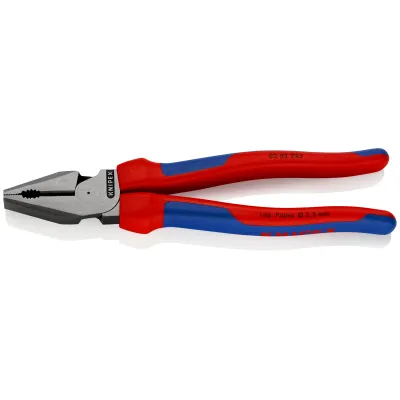 KNIPEX Kraft-Kombizange 02 02 225 | 225 mm | 35 % Kraftersparnis | lange Schneiden | geschmiedet | schwarz