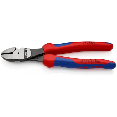 KNIPEX Kraft-Seitenschneider 74 02 200 SB | 200 mm | Hochleistungsstahl | Comfort-Griffe | für harten Draht