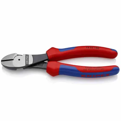 KNIPEX Kraft-Seitenschneider 200 mm | Hochleistungs-Seitenschneider für harten Draht | Mehrkomponenten-Griff