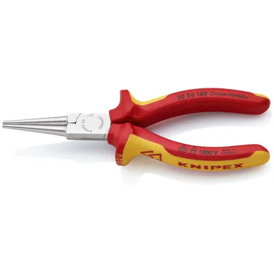 KNIPEX Langbeckzange 30 36 160 | VDE 1000V isoliert | 160mm | 2-Komponenten-Griff | Chrom-Vanadin-Stahl