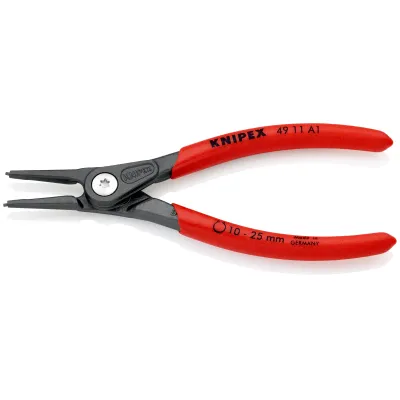KNIPEX Sicherungsringzange 49 11 A1 | Präzisionszange für Außenringe | gerade | 10–25 mm | 140 mm | mit Feder