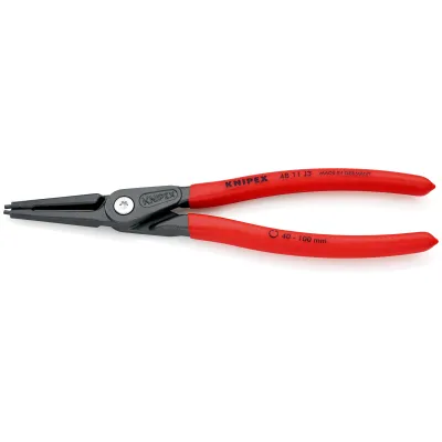 KNIPEX Sicherungsringzange 48 11 J3 | Innenzange gerade | für 40-100mm Bohrungen | 225mm | rutschhemmende Griffe
