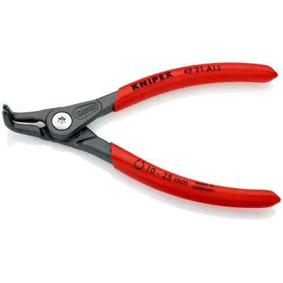 KNIPEX Sicherungsringzange 49 21 A11 | für Außenringe | 130mm | 10–25mm | rechtwinklig | rutschfest