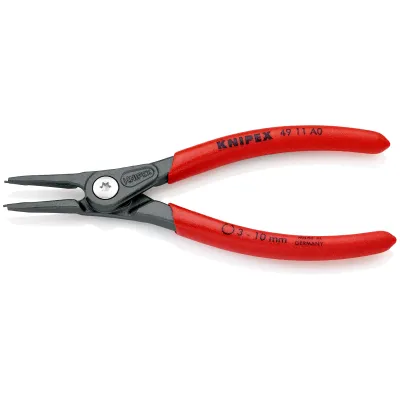 KNIPEX Sicherungsringzange 49 11 A0 | Präzisionszange | gerade Backen | 3–10 mm | 140 mm | rutschfeste Griffe | Stahl