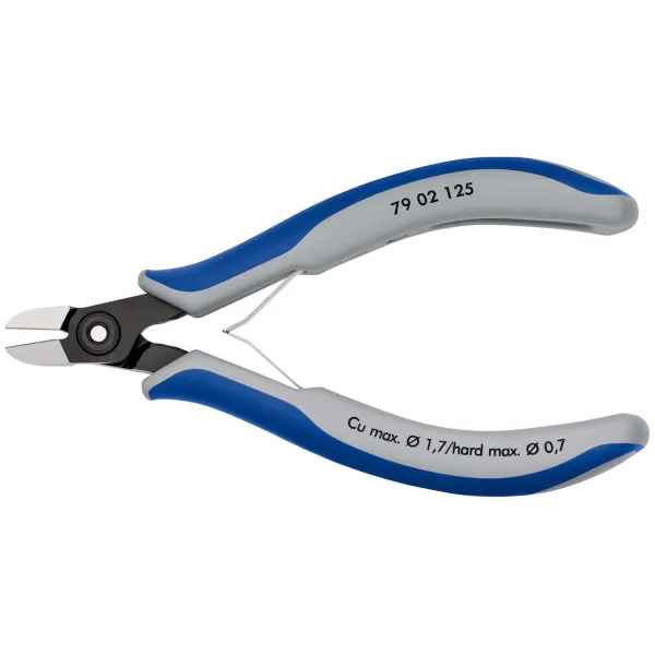 KNIPEX Seitenschneider 79 02 125 | Präzisions-Elektronikzange | 125mm | runder Kopf | extra scharfe Schneiden