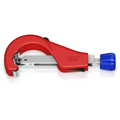 KNIPEX Rohrabschneider TubiX XL 90 31 03 BK | Rohrschneider Ø 6–76 mm | QuickLock | Ersatzrad | Entgrater | Rot