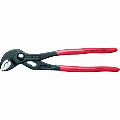 KNIPEX Wasserpumpenzange Cobra 87 01 180 | 180 mm | Feinverstellung | 1K-Griff | bis 36 mm | Chrom-Vanadium | Rot