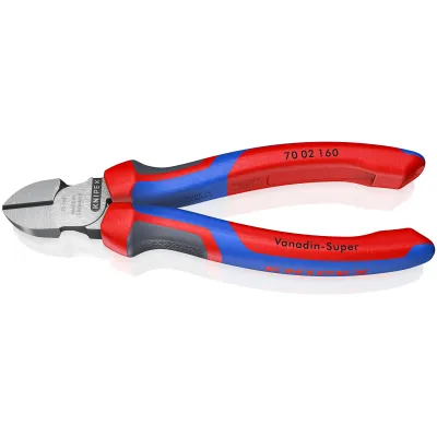 KNIPEX Seitenschneider 70 02 160 | 160 mm | für harten & weichen Draht | Mehrkomponenten-Griff rot/blau