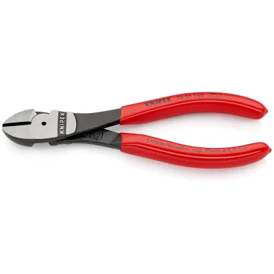 KNIPEX Kraft-Seitenschneider 160 mm | Hochleistungsseitenschneider | Chrom-Vanadium | rote Kunststoffgriffe