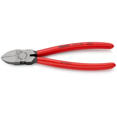 KNIPEX Seitenschneider 72 01 180 | Kunststoff Seitenschneider 180mm | plangeschliffene Schneiden | Öffnungsfeder