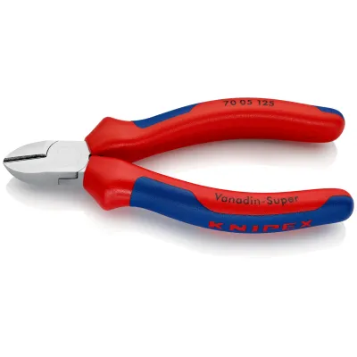 KNIPEX Seitenschneider 70 05 125 | 125 mm | verchromt | Präzisionsschneiden | schlanke Kopfform | Kunststoff-Griff