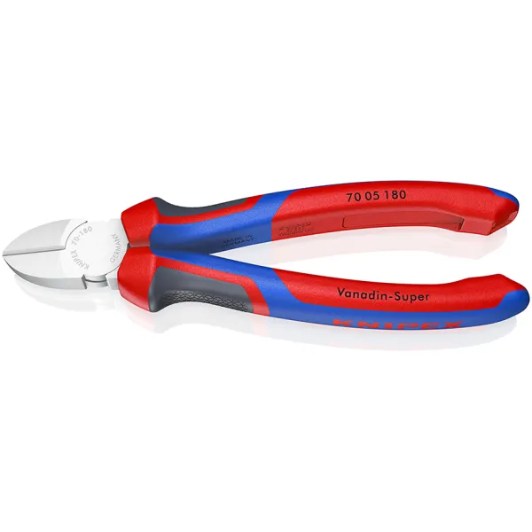 KNIPEX Seitenschneider 70 05 180 | 180 mm | verchromt | Präzisionsschneiden für weichen & harten Draht